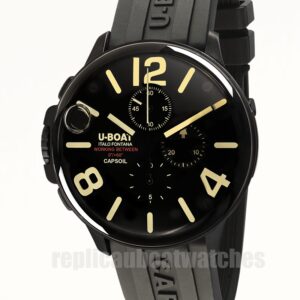 Replica U Boat Watches Capsoil Chrono Quartz 45mm CODE 8109/D Men's Black Dial