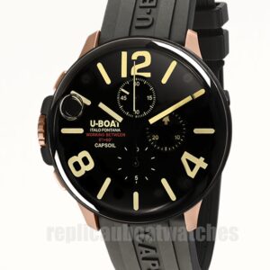 Replica U Boat Watches Capsoil Chrono Quartz Black Dial 45mm CODE 8111/D Men's